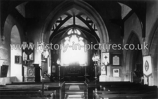 Interior, St Martins Church, Ongar, Essex. c.1920's